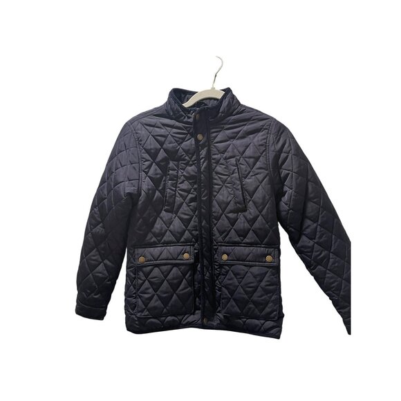 Mango Navy Quilted Fleece Lined Jacket, Boys size 11-12 - Picture 2 of 8